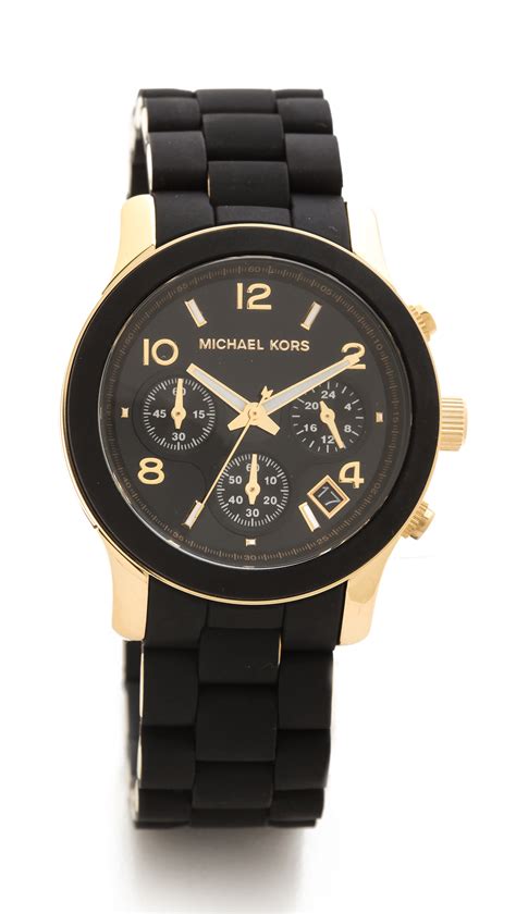 michael kors stainless steel watches|Michael Kors black runway watch.